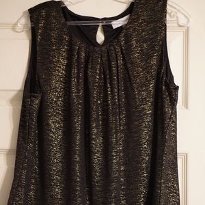 New Calvin Klein Gold/Black Blouse